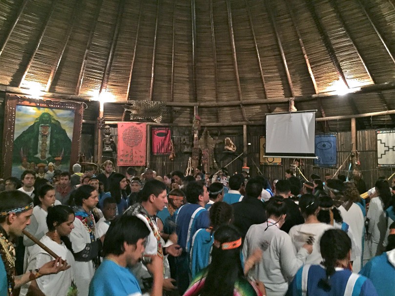 Colombia ayahuasca retreat traditional dance maloca
