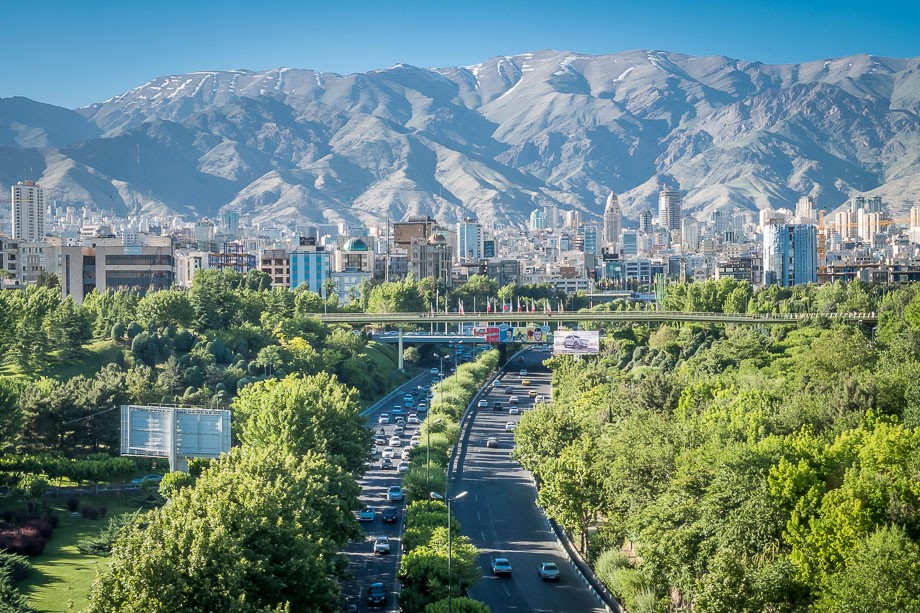 Tehran view of city and mountains